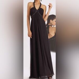 Dave and Johnny floor length formal dress with ieweled halter detail siz…